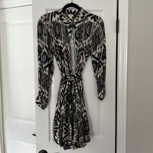 Anthropologie Ikat Button Down Mini Dress